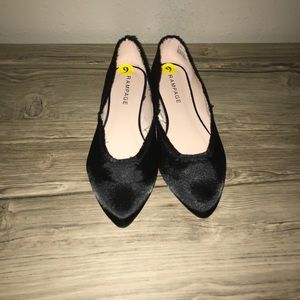 New Rampage Black Satin Flats
